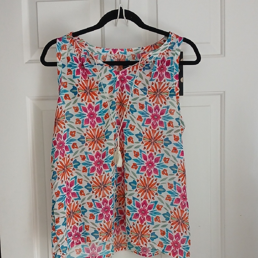 GAP Floral Sleeveless Camisole in White, Pink, Orange & Teal